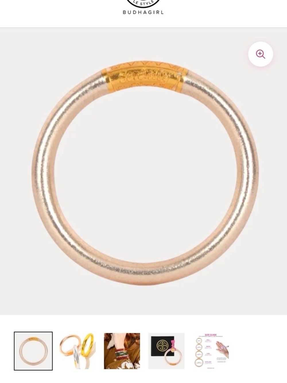 BuDhaGirl CHAMPAGNE TZUBBIE ALL WEATHER BANGLE® SZ Small